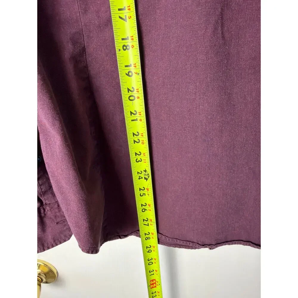 Banana Republic Mens Size M Fit Long Sleeve Button Shirt 100% Cotton burgundy